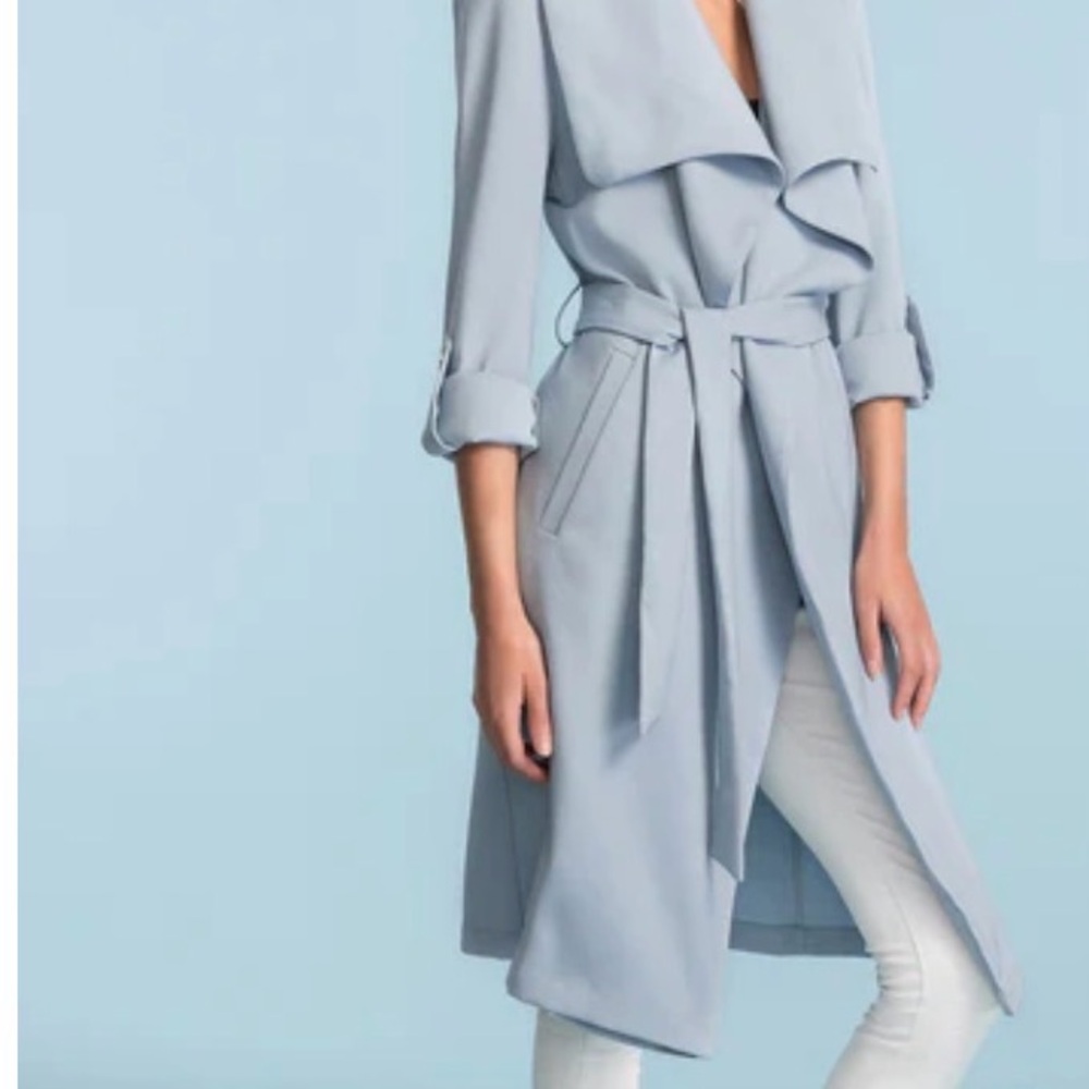 Soia & Kyo Powder Blue Ornella Trench Coat - Picture 6 of 12